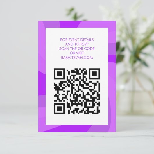 Moderne wervelster van David QR Code Bar Bat Mitsw Informatiekaartje (Staand voorkant)