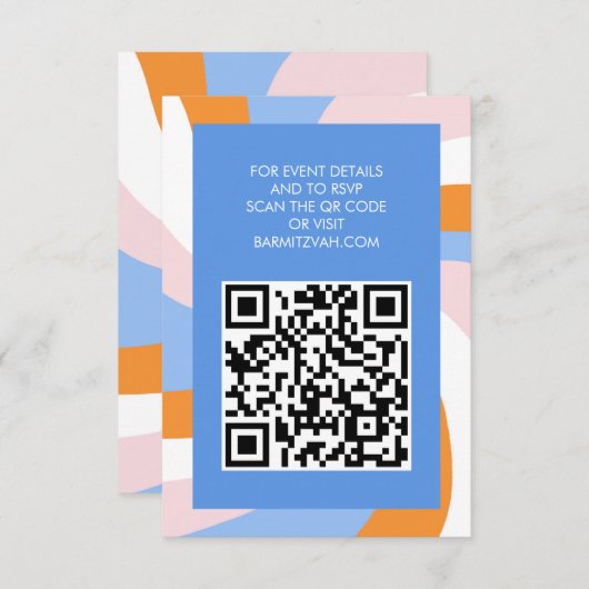 Moderne wervelster van David QR Code Bar Bat Mitsw Informatiekaartje (Voorkant / Achterkant)