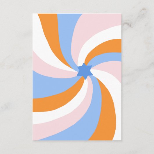 Moderne wervelster van David QR Code Bar Bat Mitsw Informatiekaartje (Achterkant)