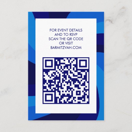 Moderne wervelster van David QR Code Bar Bat Mitsw Informatiekaartje (Voorkant)