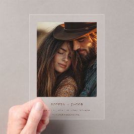 Moderne western foto laarzen Save the Date Acryl Uitnodigingen