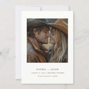 Moderne western foto laarzen Save the Date Kaart