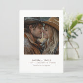 Moderne western foto laarzen Save the Date Kaart (Staand voorkant)