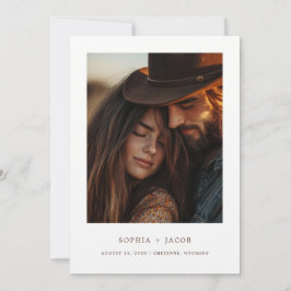 Moderne western foto laarzen Save the Date Kaart