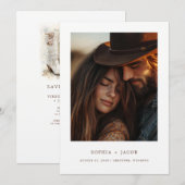 Moderne western foto laarzen Save the Date Kaart (Voorkant / Achterkant)