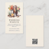 Moderne Westerne Boho bruiloft website Informatiekaartje (Voorkant / Achterkant)