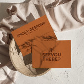 Moderne Westerne Koe schedel Bold Boho Unique Wedd RSVP Kaartje