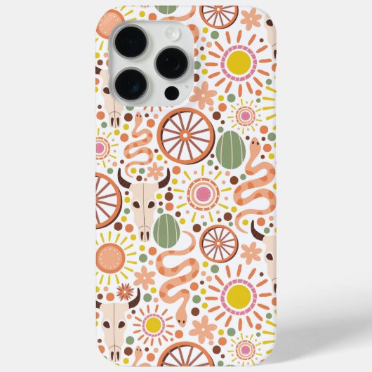 Moderne Westerne Koe Skull Desert Zonnebeeld Case-Mate iPhone Case (Achterkant)