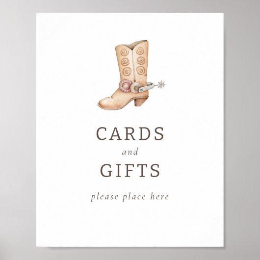 Moderne Westerne Rodeo Kaarten + Cadeaubordje Poster (Voorkant)