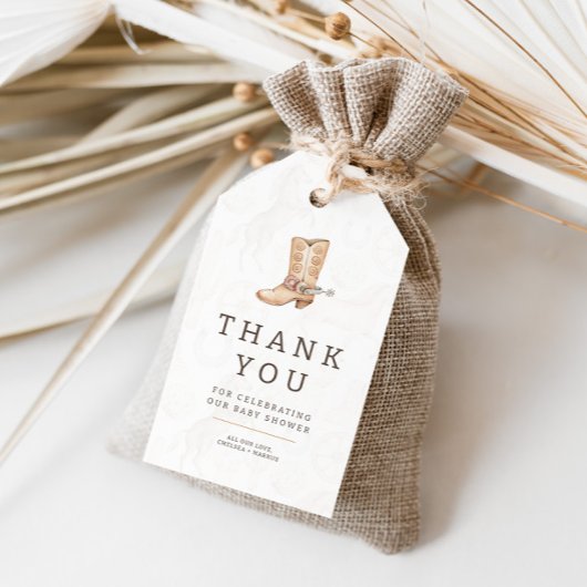 Moderne Westerne Rodeo Waterverf Baby shower Favor Cadeaulabel
