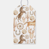 Moderne Westerne Rodeo Waterverf Baby shower Favor Cadeaulabel (Achterkant)