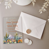 Moderne Westerne Terracotta Desert Cactus Landscha Acryl Uitnodigingen