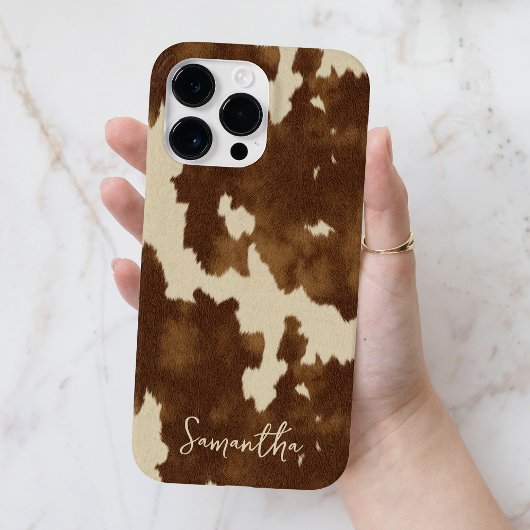 Moderne Westerse Country Cowgirl Bruine Script Naa Case-Mate iPhone Case