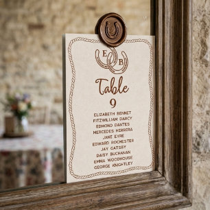 Moderne Westerse Hoefijzer Tafel Nummer Stoelkaart Kaart