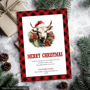 Moderne Westerse Kerstkaart met Ruitjes