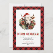 Moderne Westerse Kerstkaart met Ruitjes (Voorkant)