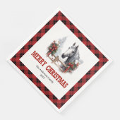 Moderne Westerse Tartan Kerst Papieren Servetten (Hoek)