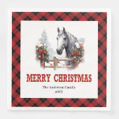 Moderne Westerse Tartan Kerst Papieren Servetten (Voorkant)