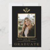 Moderne wet school afstuderen foto afstuderen aankondiging (Voorkant)