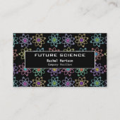Moderne wetenschap atomaire structuur patroon visitekaartje (Voorkant)