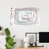 Moderne wetenschapskaart - Huge Poster (Thuiskantoor)