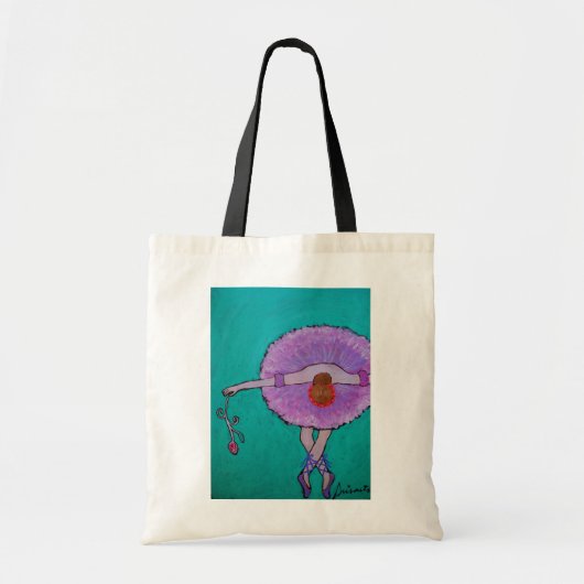 Moderne Whimsical Ballerina Canvas tas door Prisar (Voorkant)