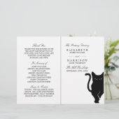 Moderne Whimsical Black Cat Wedding Programs (Staand voorkant)