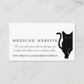 Moderne Whimsical Black Cat Wedding Website Invoeg Informatiekaartje (Voorkant)