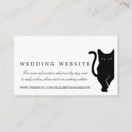 Moderne Whimsical Black Cat Wedding Website Invoeg Informatiekaartje