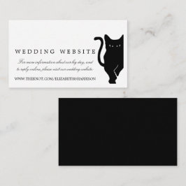 Moderne Whimsical Black Cat Wedding Website Invoeg Informatiekaartje