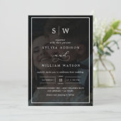 Moderne Whimsical Calligraphy Overlay Photo Weddin Kaart (Staand voorkant)