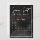 Moderne Whimsical Calligraphy Overlay Photo Weddin Save The Date (Voorkant)