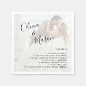 Moderne Whimsical Calligraphy Overlay Photo Weddin Servet (Voorkant)