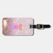 Moderne Whimsical Cat Glitter Bokeh - Persoonlijk Bagagelabel (Voorkant horizontaal)