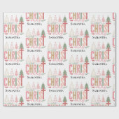 Moderne Whimsical Christ Mas Aanpasbare Kerstmis Cadeaupapier (Vlak)