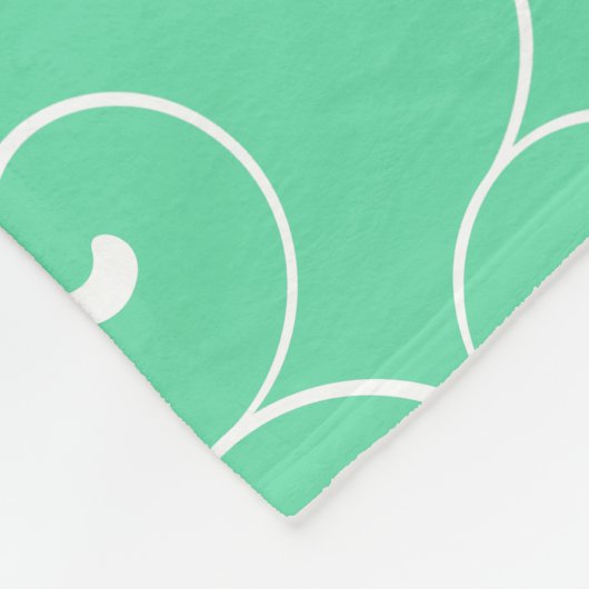 Moderne Whimsical Curls Aqua Fleece Deken (Hoek)