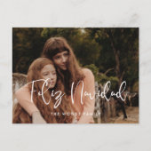 Moderne whimsical Feliz Navidad-kerstfoto Briefkaart (Voorkant)