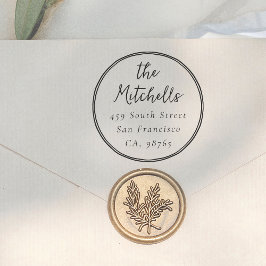 Moderne Whimsical Frame Huwelijk Retouradres Zelfinktende Stempel