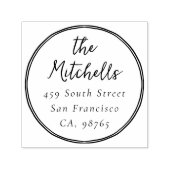 Moderne Whimsical Frame Huwelijk Retouradres Zelfinktende Stempel (Design)