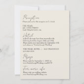 Moderne Whimsical Franse All-in-One Retro Bruiloft Kaart (Achterkant)