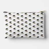 Moderne Whimsical Gouden Zwarte Afstudeerhoed Etui (Achterkant)