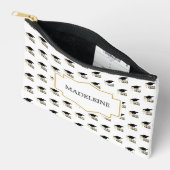 Moderne Whimsical Gouden Zwarte Afstudeerhoed Etui (Open)
