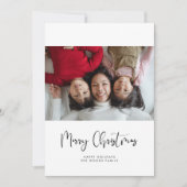 Moderne whimsical-kalligrafie Vroege kerstfoto Feestdagenkaart (Voorkant)
