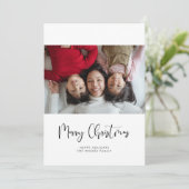 Moderne whimsical-kalligrafie Vroege kerstfoto Feestdagenkaart (Staand voorkant)