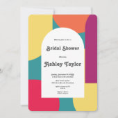 Moderne Whimsical Kleurrijke Groovy Bruidsdouche Kaart (Voorkant)