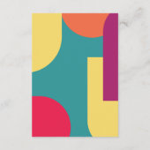 Moderne Whimsical Kleurrijke Groovy Trouwdetails Informatiekaartje (Achterkant)