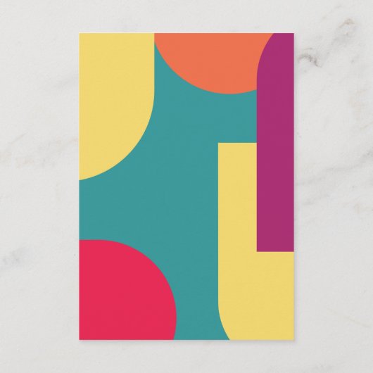 Moderne Whimsical Kleurrijke Groovy Trouwdetails Informatiekaartje (Achterkant)