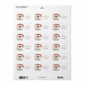 Moderne whimsical Santa Script Name Etiket (Full Sheet)