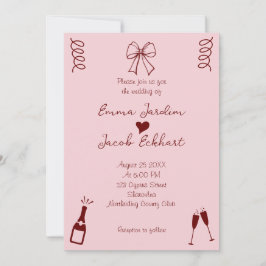 Moderne Whimsical Squiggles Bruiloft Kaart