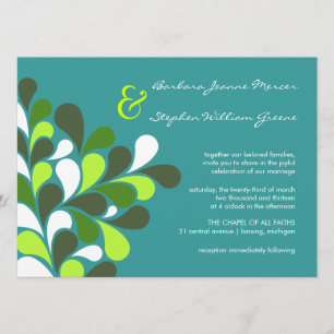 Moderne Whimsical Tree Wedding Invitations Kaart